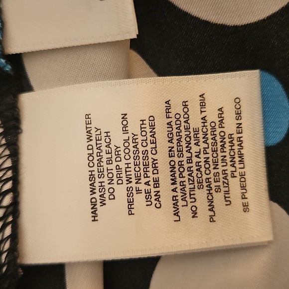 NINE WEST Polka Dot Mod Sleeveless Bowtie Keyhole Satin Top XL - Picture 8 of 10